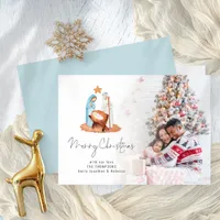 Photo Nativity Scene Script Merry Christmas 
