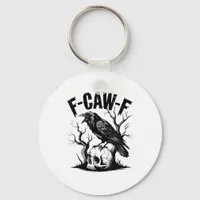 Halloween F-Caw-F Bird Crow Women Men Retro Classi Keychain