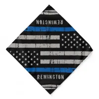 Personalized Thin Blue Line Police Dog Bandana