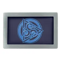 Azure Symphony: The Electric Triad Belt Buckle