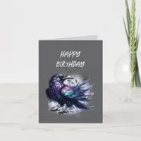 Goth Raven Birthday Card Dark Aesthetic
