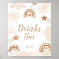  Boho Rainbow Drinks Bar Sign 