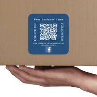 Business name navy blue qr code Instagram Square Sticker