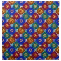 Stained Glass Abstract Red Green Blue Orange Cloth Napkin