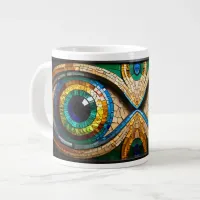 Cute Mosaic Stained Glass Eye design  Giant Coffee Mug