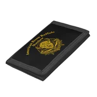 Intricate Illustration of a Gold Bison in Nature Trifold Wallet