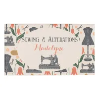 Vintage Sewing Machine Seamstress Tailor Name Tag