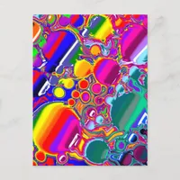 Rainbow Blast Abstract Art   Postcard