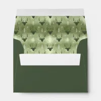 Deer Antlers Arrows Christmas Pattern Green ID861 Envelope