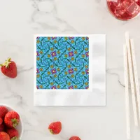 Abstract Floral Wrapping Paper Napkins