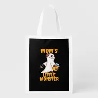 Moms Little Boo Monster Funny Graphic Grocery Bag