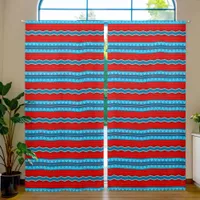 Southwest River Canyon Red Turquoise 50x108 Inch Blackout Curtains