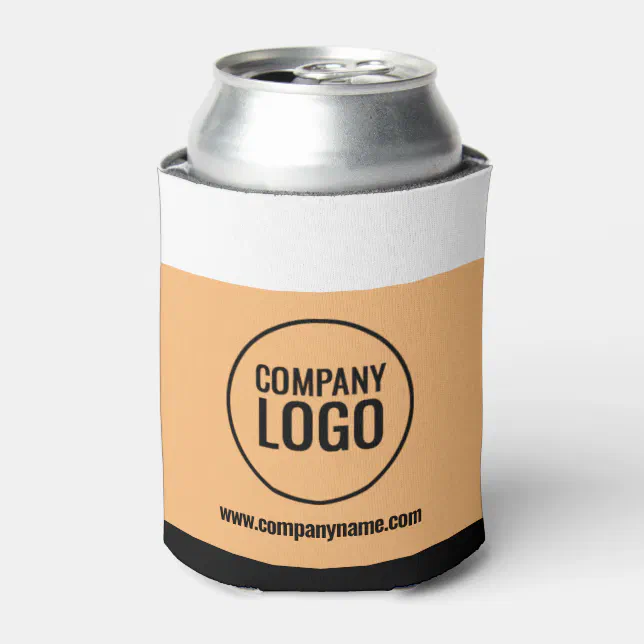 Modern White Peach Black Company Logo Website Can Cooler