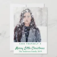 Merry Little Christmas Add Your Own Photo Holiday Card