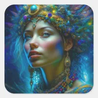 Ethereal Fantasy Art Princess Warrior Beautiful   Square Sticker