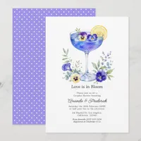 Elegant Blue Cocktail Couples Shower Invitation