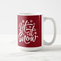 Let It Snow Christmas Typography Red/White ID951  Coffee Mug