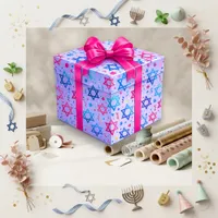 Festive Pastel Star of David Wrapping Paper