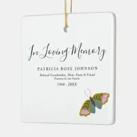 Simple Butterfly In Loving Memory Memorial Gift Ceramic Ornament