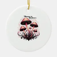 Blooms Shadows - Whimsigoth Mushroom Art Pastel Go Ceramic Ornament