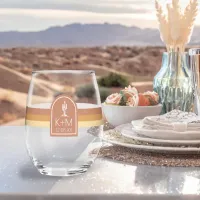 Desert Vibes Wedding Stripe Terra Cotta ID1019 Stemless Wine Glass