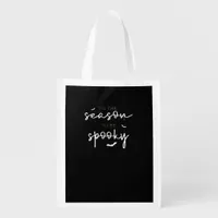 Tis The Season To Be Spooky Halloween Retro Classi Grocery Bag