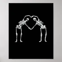 Two Skeleton Hearts Hands Classic Poster