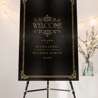 Fine Filigree Gold Wedding Welcome ID871  Foam Board