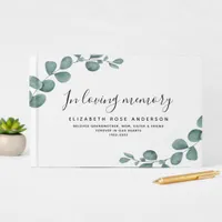 In Loving Memory Eucalyptus Funeral Guest Book