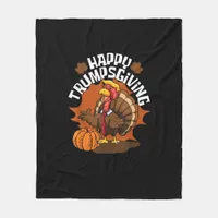 Happy Trumpsgiving Funny Thanksgiving Trumpkin Usa Fleece Blanket