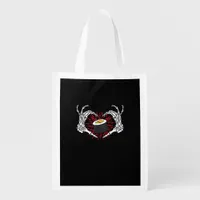 Skeleton Hand Heart Lazy - Halloween Costume Sushi Grocery Bag