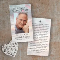 In Loving Memory Sunset Memorial Prayer Card