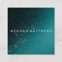 Teal Sparkles Beauty  Square Business Card