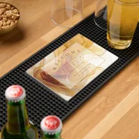 Amber Brandy Abstract Ink Wedding Welcome ID1089 Bar Mat