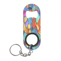 Funky Color Stained Glass Keychain Bottle Opener