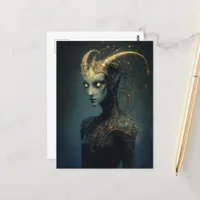 Unique Alien With Glowing Eyes Postcard