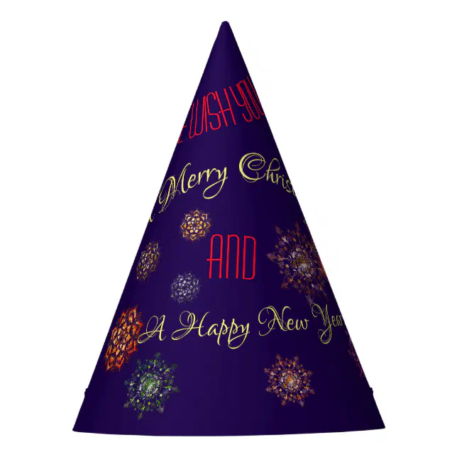 Christmas-new year- colorful and bright snowflakes party hat