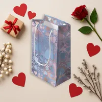Pastel Pink Blue Heart Pattern Glossy Print Small Gift Bag