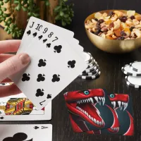 Cobra snake with vibrant red scales and blue eyes poker cards