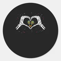 Skeleton Hand Heart Maracas Cinco De Mayo Mexican  Classic Round Sticker