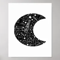 Whimsigoth Witch Moon Wicca Kawaii Goth Tattoo Ast Poster