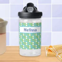 Kids Green Dots Cute Pattern Personalized Water Bottle