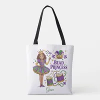 Bead Princess Personalized Text - Mardi Gras Tote Bag