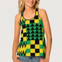 Patriotic Jamaican Flag Colored Patterned Tank Top