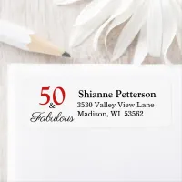 Elegant 50 & Fabulous 50th Birthday Return Address Label