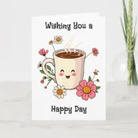Wishing You a Happy Day | Cute Friendship Card