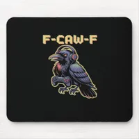 F-Caw-F Gaming Raven With Headphones - Edgy Stream Mouse Pad