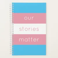 Transgender Pride Flag Pink Blue Stripes Notebook