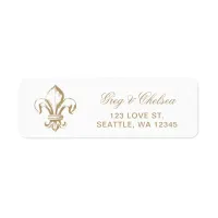 Vintage Royal Gold French Fleur de Lis Wedding Label