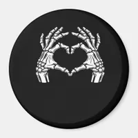 Skeleton Heart Hands Sign Halloween Costume Viral  Magnet
